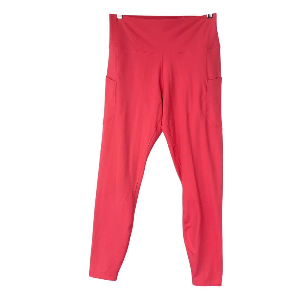Nike One Dri-Fit Pink Leggings Large Pull On High Rise Side Pockets